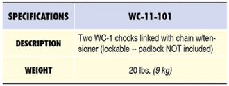 WC-11-101 Specs Table